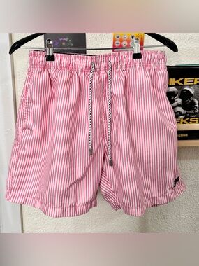 Vilebrequin Pink White Striped Swim Trunks
